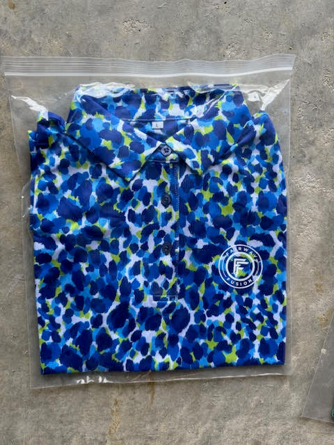 Men's Polo- Blue Splatter