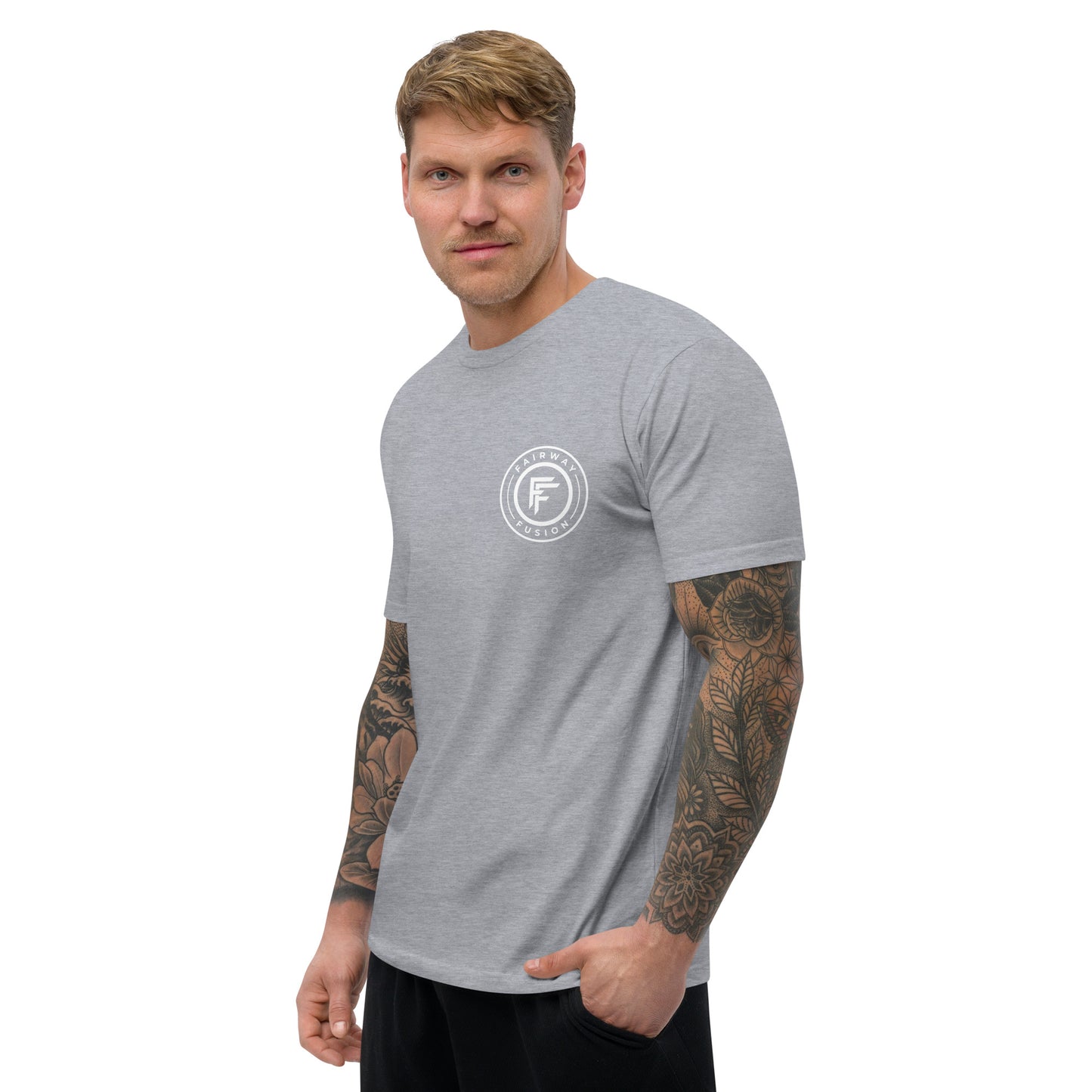 Fitted Short Sleeve T-shirt-White Logo