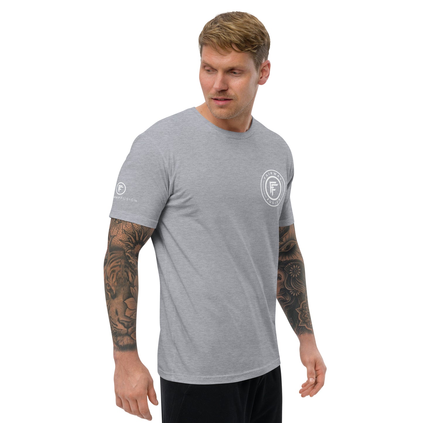 Fitted Short Sleeve T-shirt-White Logo