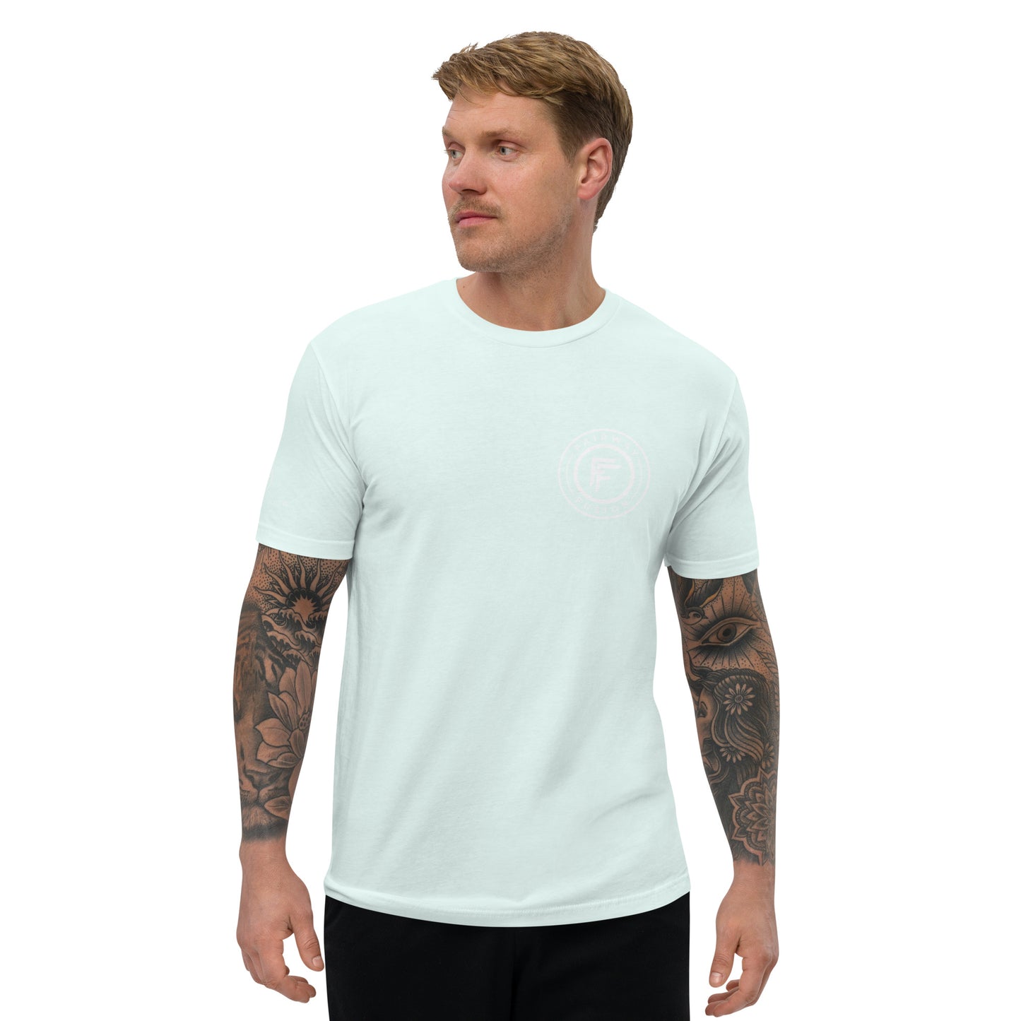 Fitted Short Sleeve T-shirt-White Logo