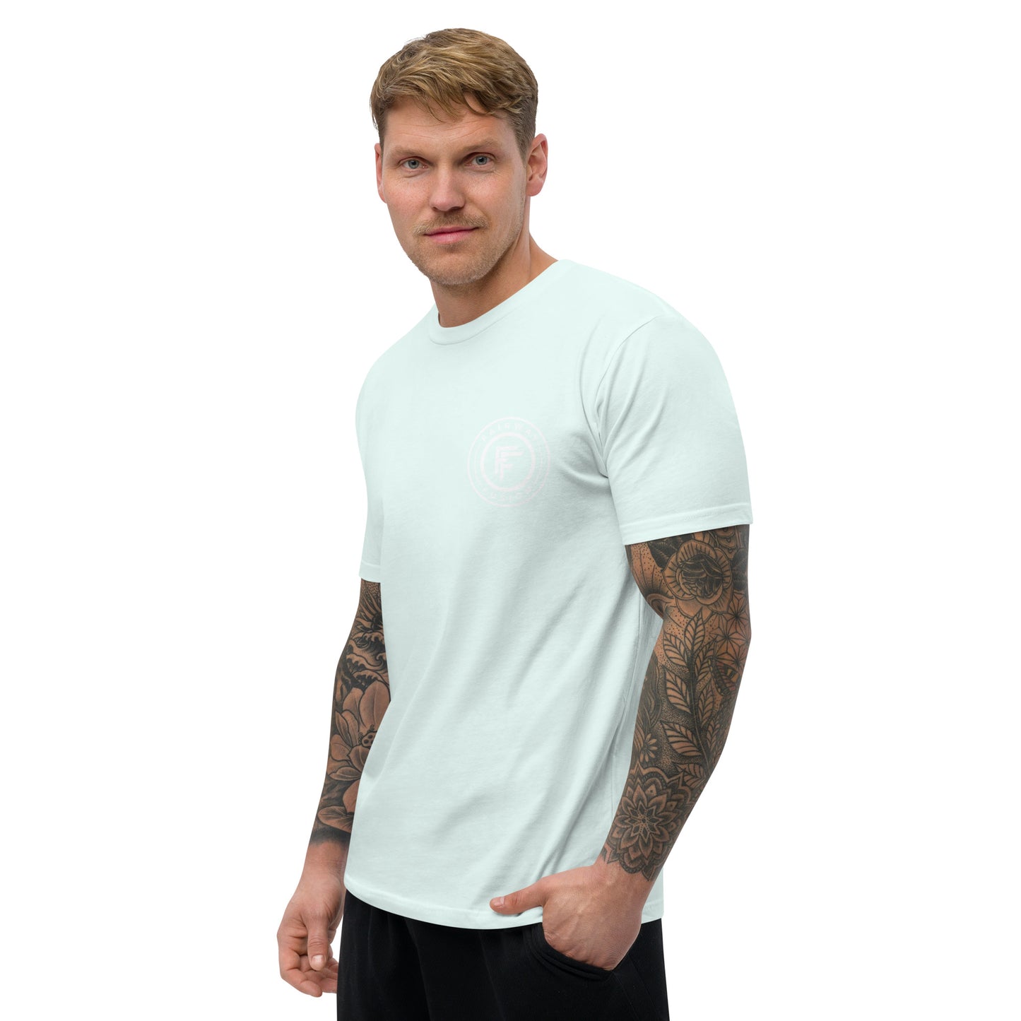 Fitted Short Sleeve T-shirt-White Logo