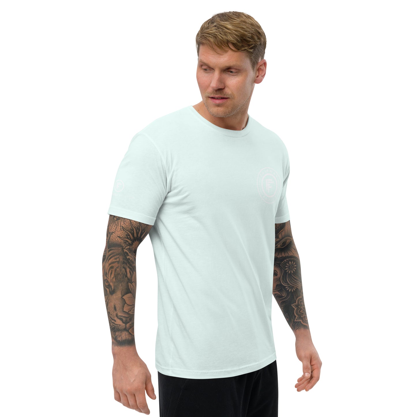 Fitted Short Sleeve T-shirt-White Logo